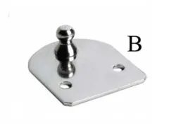 Montageplatte aus Edelstahl (60 x 50 mm, 10 mm, Kugel, B)