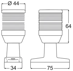 NaviLED weiß 360° Stab 6" schwarz