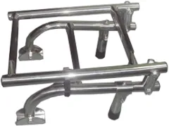 Niro Badeleiter, 1+2-Stufen Mit Kunststoff Beschichtet, Ausgeklappt 200x600mm, Rohr Ø22mm