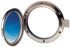 Niro Bull-Auge, Ø165mm, Aufklappbares Modell Mit Bruchsicherem Glas, Lochmaß Ø116mm