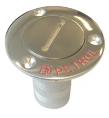 Niro Deckeinfüllstütze Petrol, Schlauchanschluss Ø38mm, Flansch Ø76mm, 0° Modell