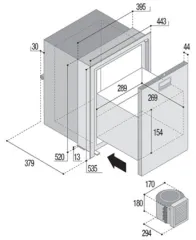 Niro Einzelschubkühlschrank Sea Drawer, Modell Dw42, 42l, 12v/24v Mit Stahlschloss Und Externem Gerät