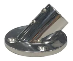 Niro Flaggenstockhalter Deckmontage 45°, Runde Basis