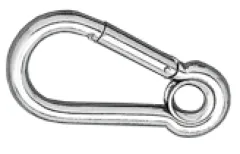 Niro Karabinerhaken Mit Öse, Ø6mm, H=60mm (Bruchlast 320kg)