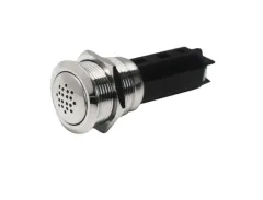 Niro Punkt Led Alarmsignal, On/Off, 24v, Ring Ø22mm, Bohrloch Ø19mm, Einbautiefe 54mm, Rot Led