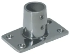 Niro Relingsfuß 90°, Ø25,4mm Mit Geraden Ecken 81x48mm