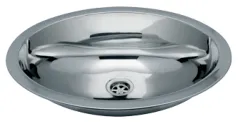 Niro Spülbecken, Oval, Außenmaß 510x390mm, Tiefe 167mm