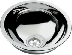 Niro Spülbecken, Rund, Außenmaß Ø330mm, Tiefe 150mm