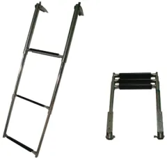 Niro Teleskopische Badeleiter, 4-Stufen Mit Kunststoff Bekleidet, Max. Rohr Ø38mm