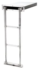 Niro Teleskopische Badeleiter In Kassette, 3-Stufen Stufen Mit Kunststoff Bekleidet