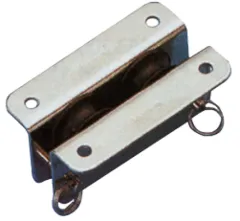 Niro Umlenkrolle Zweischeiben, 8mm, Scheibe Ø25mm, Bruchlast 560kg