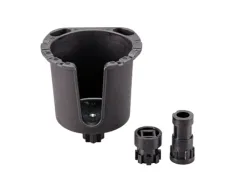 Nylon Getränkehalter, Nicht Klappbar, Schwarz, Relingsmontage, Inkl. 3 Adapter