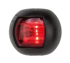 Positionslaterne Rot, Backbord, Led 12-24v, Schwarzes Kunststoffgehäuse