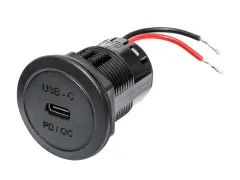 PRO CAR USB-C Einbau-Steckdose PD/QC, rund 12/24V 60W 3A 36mm SB-Pack