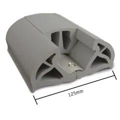 PVC stootlijst Bumper, B=125mm, grijs 12M