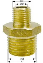 Reduzierstück Ms58 mit Außengewinde 1/2-1/4