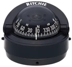 Ritchie Kompass Modell Explorer S-53, 12v, Aufbaukompass, Rose Ø69,9mm/5°, Schwarz