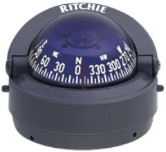Ritchie Kompass Modell Explorer S-53g, 12v, Aufbaukompass, Rose Ø69,9mm/5°, Grau