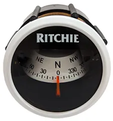 Ritchie Kompass Modell Ritchie Sport X-21ww, Armaturenbrettkompass, 12v, Rose Ø50,8mm/5°, Weiß
