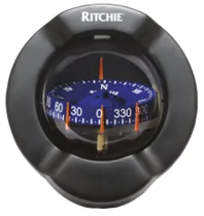 Ritchie Kompass Modell Venture Sr-2, 12v, Schotkompass, Ø93,5mm/5°, Schwarz, Mit Krängungsmesser