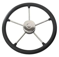 RIVIERA Steuerrad VR03 Edelstahl/Leder 400mm, schwarz