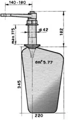 Radice Bronze Ruder Typ 12/6P, Für Flachen Boden. Bootslänge: 5-8m