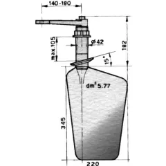 Radice Bronze Ruder Typ 12/6V, Für V-Boden. Bootslänge: 5-8m