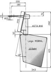 Radice Bronze Ruder Typ 14/10S-0°, Für Spiegelmontage. Bootslänge: 8-12m