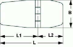 Scharnier AISI316 Feinguss 102x38mm
