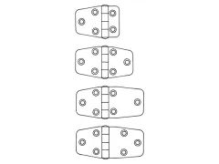 Scharnier Edelstahl 54.5x38.5x2mm
