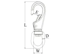 Schnapphaken mit Wirbelauge 85mm