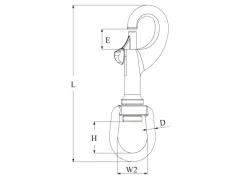 Schnapphaken mit Wirbelauge 90mm