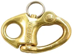 Schnappschäkel Messing festes Auge 60mm