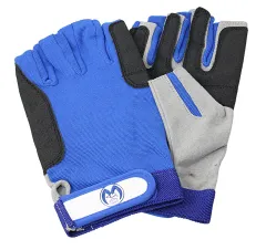 Segelhandschuh Amara grau/blau 5-Finger offen S