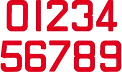 Segelnummer 9 1/4 235mm 6 Rot VP=10St.