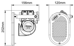 Signalhorn mit Kompressor verchromt 12V