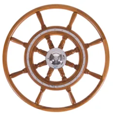 Steurerrad (70 cm, Teak, chrom, chrom/Teak)