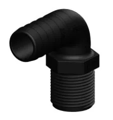 TD-Schlauchanschluss schwarz 90° 16mm 1/2 unverp.