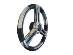 º Ultraflex Steuerrad DORIA PU B/CH/CH Ø 350mm schwarzer Griff