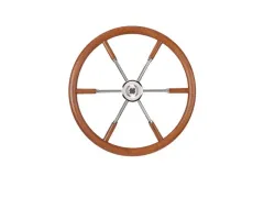 Ultraflex Steuerrad V84 500mm - Edelstahl, Teak-Griff