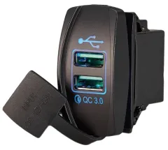 USB-A + USB-A Quick Charge 18W + 18W Stecker