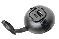 PRO CAR USB-C/A Aufbau-Steckdose mit Kappe, rund 12/24V 3A/2,5A SB-Pack