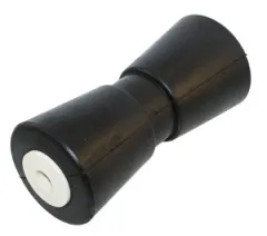 V-Kielrolle aus schwarzem Gummi mit Buchse