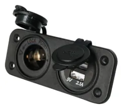 Wasserdichter Dc Steckdose, 1x 12v Eingang & 2x Usb (Doppell)