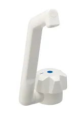 Wasserhahn De Luxe, kleiner Knauf (weiß, 85 g, 4A, 3 bar, Schlauchdurchführung, 40 mm, 70 mm, 16 mm)