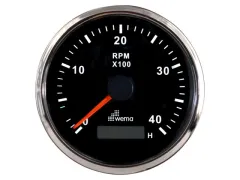 Wema Silber-Serie Anzeige DZM 4000U B-Stunden schwarz