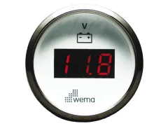 Wema Silber-Serie Anzeige Voltmeter-LED 12V weiß