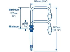 Whale FT1160 Teleskop Auslaufhahn mit Ein/Aus