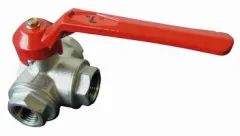 Zweiwege-Kugelhahn Ms58 vern. roter Hebel 1 1/4